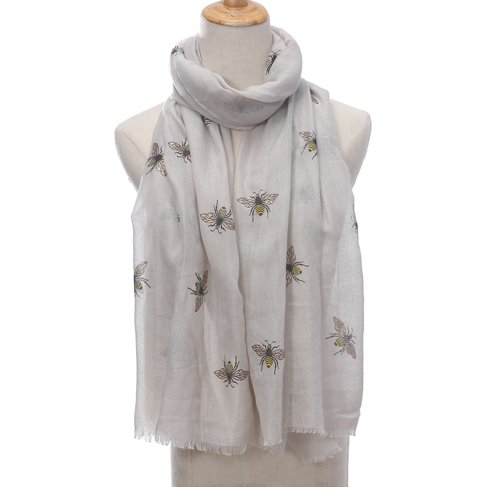 Bee Print Women's Neck Warmer Travel Sun Protection Shawl