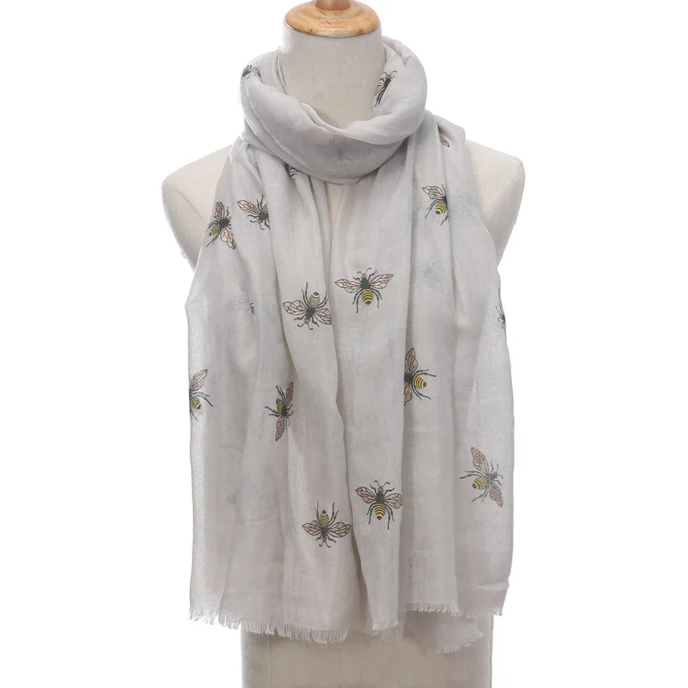 Bee Print Women's Neck Warmer Travel Sun Protection Shawl - DanaFashionstore