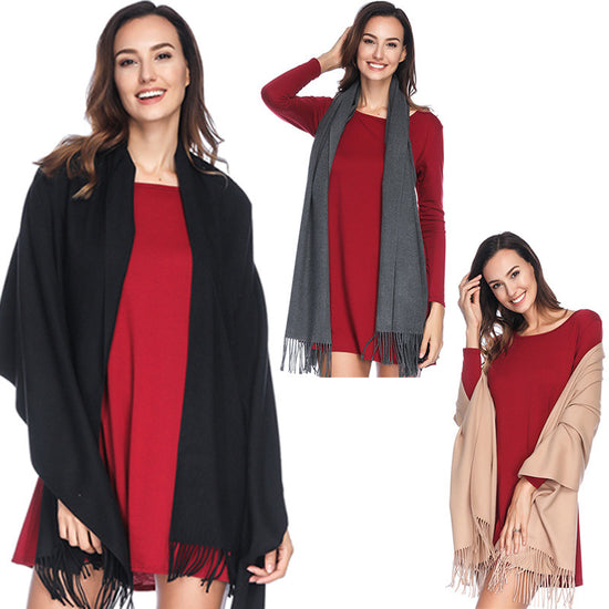 Annual Meeting Warm Cashmere Tassel Scarf