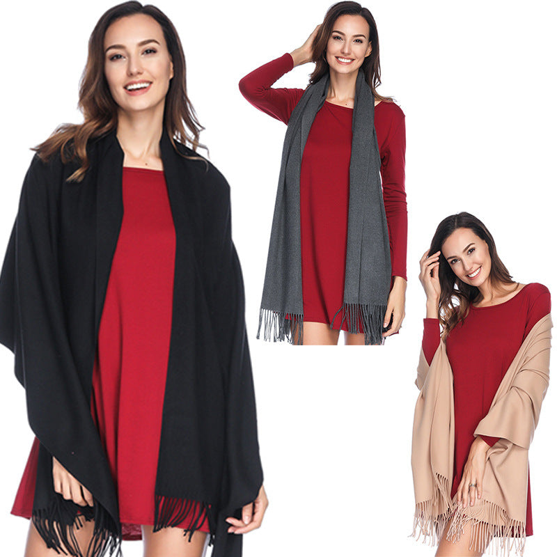 Annual Meeting Warm Cashmere Tassel Scarf