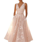 Women's Sleeveless Vest V-neck Digital Printing Dress