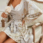 Ice Silk Cherry Print Nightgown 2026 - Ladies Summer Sleepwear - DanaFashionstore