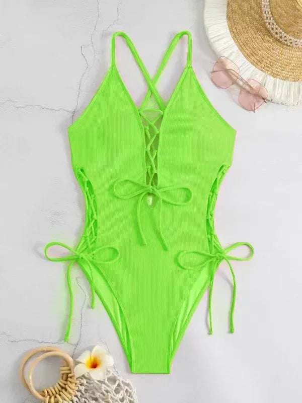 European And American Sexy Backless Siamese Bikini Swimsuit - DanaFashionstore
