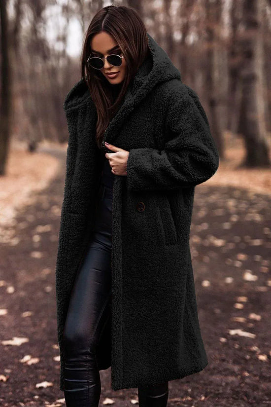 Autumn Winter Fashion Elegant Long Coat Woman Plush Warm Faux Fleece Coat Women Teddy Jacket Female Teddy Coat Outwear Ladies - DanaFashionstore
