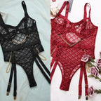 One-piece Lingerie One Piece Dropshipping Metal Chain Grid Passion Sexy Tight Underwear - DanaFashionstore