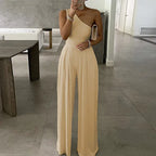 One-Shoulder Asymmetric Jumpsuit 2026 - Sleeveless Casual Jumpsuit - DanaFashionstore