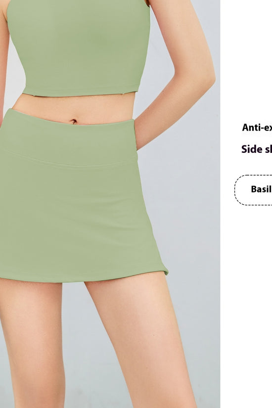 Anti-exposure Fake Two-piece Sports Mini Short Culottes - Dana Fashion