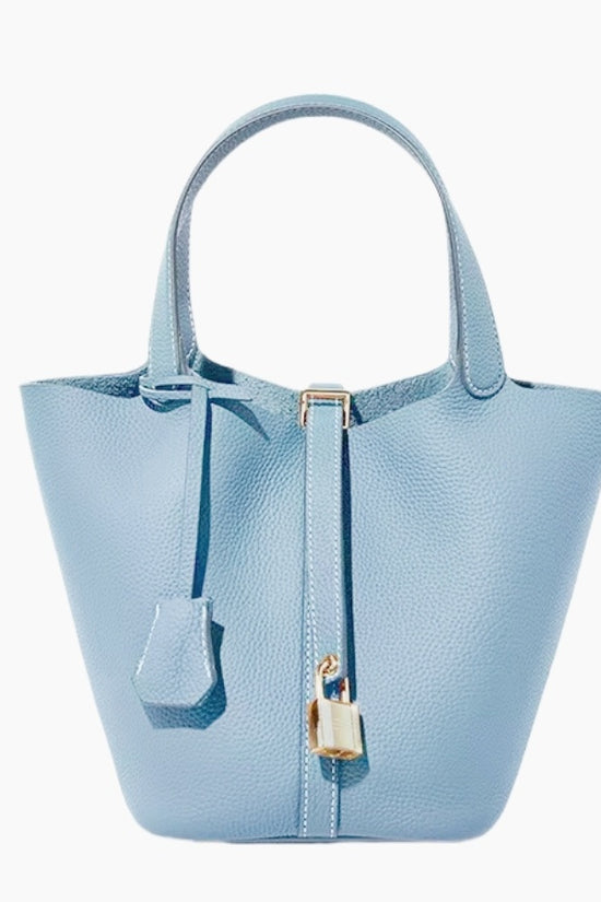 Basket Bag Palm Purple Blue Powder Yellow Ash Black White - Dana Fashion