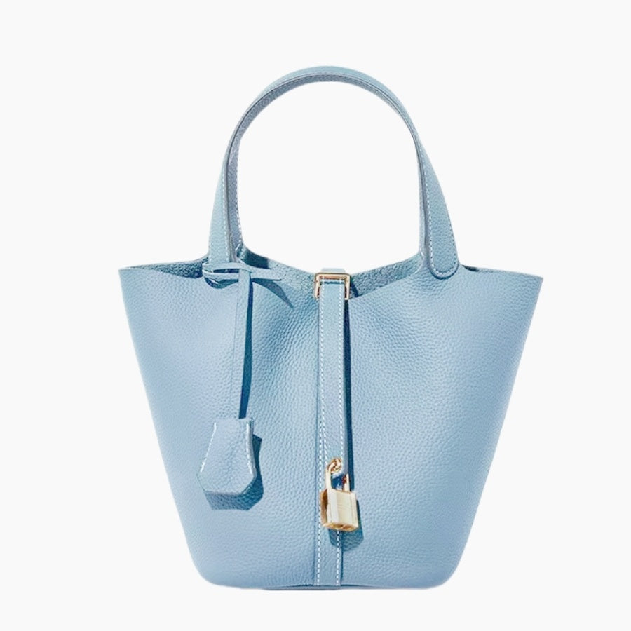 Basket Bag Palm Purple Blue Powder Yellow Ash Black White - Dana Fashion