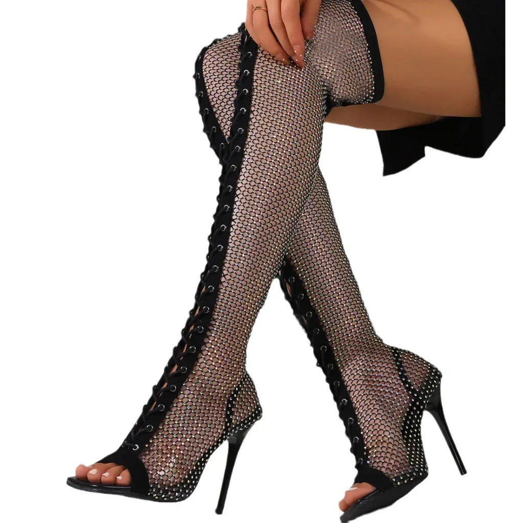 Pointed Toe Sandal Boots Over The Knee Internet Celebrity - DanaFashionstore