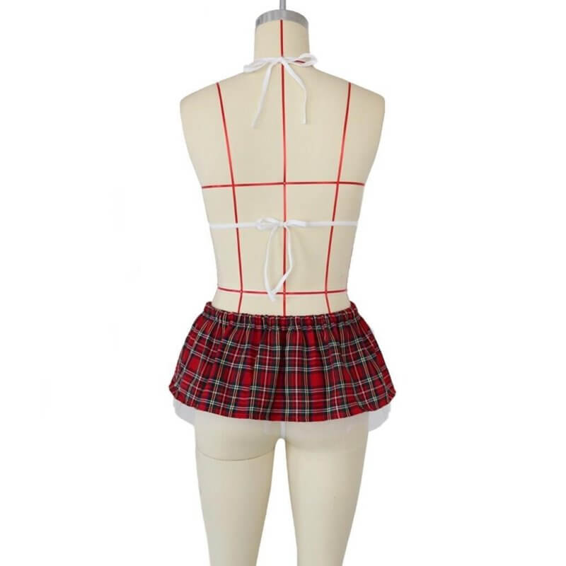 3PC Women Sexy Bow Underwear Pajamas Lingerie Uniform $27.90 Dana Fashion Color: Red Size: 2XL Women's clothing Product information: Function: Breathable Collar type: No collar Neckline shape: V-neck Color: Red grid Size information: Size: S, M, L, XL, XX