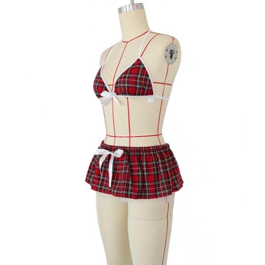 3PC Women Sexy Bow Underwear Pajamas Lingerie Uniform $27.90 Dana Fashion Color: Red Size: 2XL Women's clothing Product information: Function: Breathable Collar type: No collar Neckline shape: V-neck Color: Red grid Size information: Size: S, M, L, XL, XX
