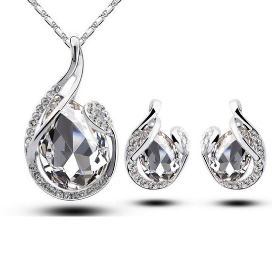 3pcs Rhinestone Necklace Set With Earrings Fashion Water-drop-shaped Jewelry For Women Valentine's Day $19.90 Dana Fashion Color: White Women's Accessories Overview: Unique design, stylish and beautiful. Good material, comfortable wear/use. A variety of c