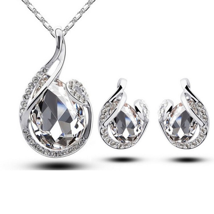 3pcs Rhinestone Necklace Set With Earrings Fashion Water-drop-shaped Jewelry For Women Valentine's Day $19.90 Dana Fashion Color: White Women's Accessories Overview: Unique design, stylish and beautiful. Good material, comfortable wear/use. A variety of c
