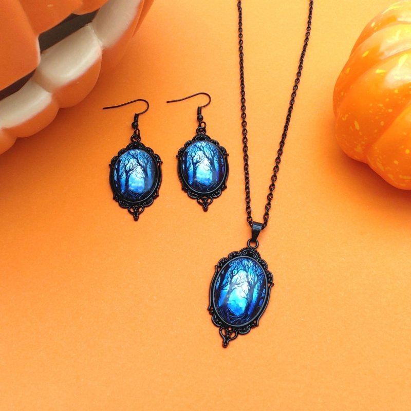 3pcs Vintage Halloween Tree Of Life And Witch Necklace Set With Earrings Alloy Pendant Jewelry $15.61 Dana Fashion Color: Style1 Women's Accessories Overview: 100% new design and high quality Must-have for fashion women Have a beautiful appearance Specifi