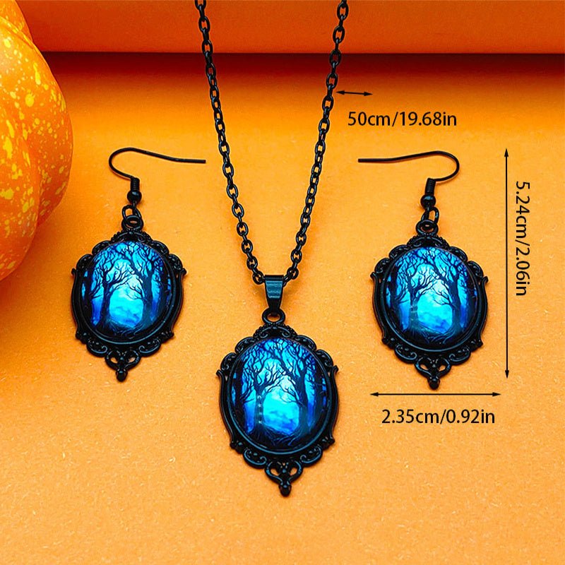 3pcs Vintage Halloween Tree Of Life And Witch Necklace Set With Earrings Alloy Pendant Jewelry $15.61 Dana Fashion Color: Style1 Women's Accessories Overview: 100% new design and high quality Must-have for fashion women Have a beautiful appearance Specifi