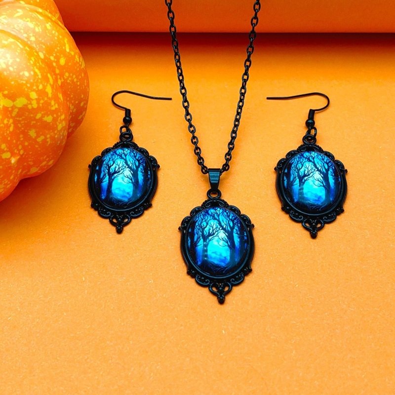 3pcs Vintage Halloween Tree Of Life And Witch Necklace Set With Earrings Alloy Pendant Jewelry $15.61 Dana Fashion Color: Style1 Women's Accessories Overview: 100% new design and high quality Must-have for fashion women Have a beautiful appearance Specifi