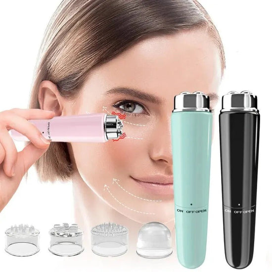 4 In 1 Electric Facial Massager Micro Vibration Eye Beauty Instrument For Relax Eye Dark Circles Eye Bags Puffiness Eye Massage $12.00 Dana Fashion Color Classification: Beige Beauty Tools Product information: Applicable scenario: family Gear: 1 gear Func
