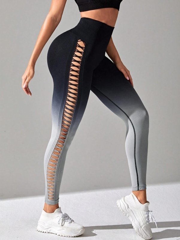 4 Pack Cut Out Ombre Gradient Color Hollow High-waist Butt-lifting Fitness Women's Yoga Pants, Women's High Waist Yoga Pants Cutout Ripped Super Soft And Comfortable Skinny Leggings $139.00 Dana Fashion Color: 4PACK1 Size: L Women's clothing Butt lift Leg