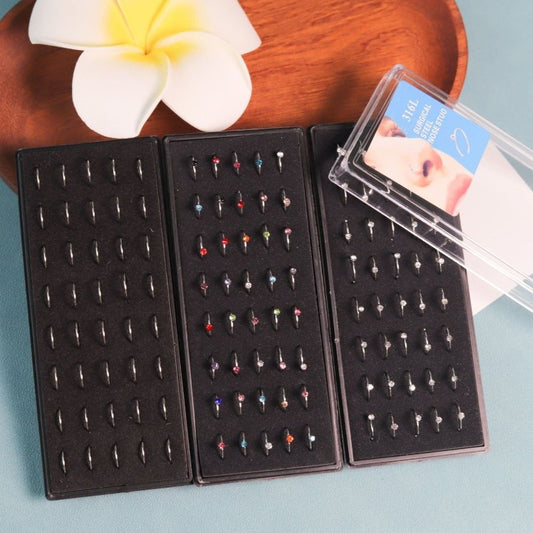 40 PCs C- Type Nose Ring Diamond With Diamond $12.28 Dana Fashion Color: Steel Color Mixing Women's Accessories Product information: Type: Type C nose ring Treatment Process: Diamond Color: steel color white diamond, steel color mixing Applicable occasion