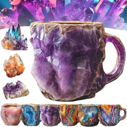 400ml Resin Mineral Crystal Coffee Mugs With Handles Elegant Fake Mineral Crystal Cup For Workplace Home Decor Christmas Gift Kitchen Gadgets $17.50 Dana Fashion Color: BZ013 Size: 10cm High style: Flat mouthed inner liner Dana's Kitchen Overview: 1. Grea