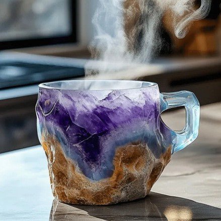 400ml Resin Mineral Crystal Coffee Mugs With Handles Elegant Fake Mineral Crystal Cup For Workplace Home Decor Christmas Gift Kitchen Gadgets $17.50 Dana Fashion Color: BZ013 Size: 10cm High style: Flat mouthed inner liner Dana's Kitchen Overview: 1. Grea