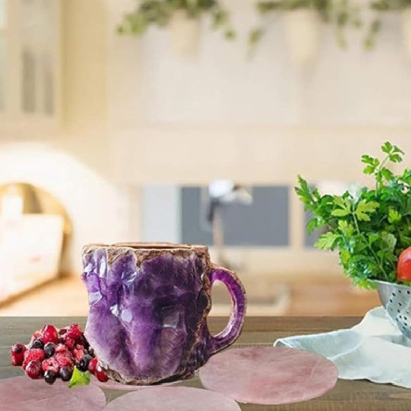 400ml Resin Mineral Crystal Coffee Mugs With Handles Elegant Fake Mineral Crystal Cup For Workplace Home Decor Christmas Gift Kitchen Gadgets $17.50 Dana Fashion Color: BZ013 Size: 10cm High style: Flat mouthed inner liner Dana's Kitchen Overview: 1. Grea