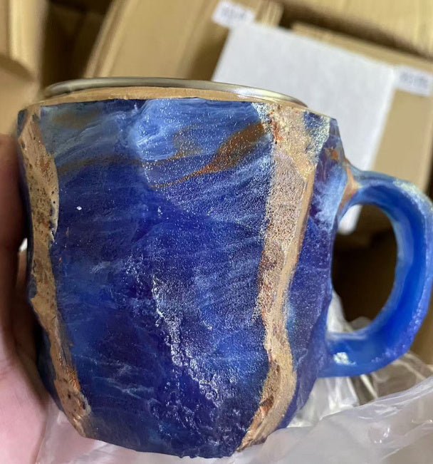 400ml Resin Mineral Crystal Coffee Mugs With Handles Elegant Fake Mineral Crystal Cup For Workplace Home Decor Christmas Gift Kitchen Gadgets $17.50 Dana Fashion Color: Blue Size: 10cm High style: Flat mouthed inner liner Dana's Kitchen Overview: 1. Great