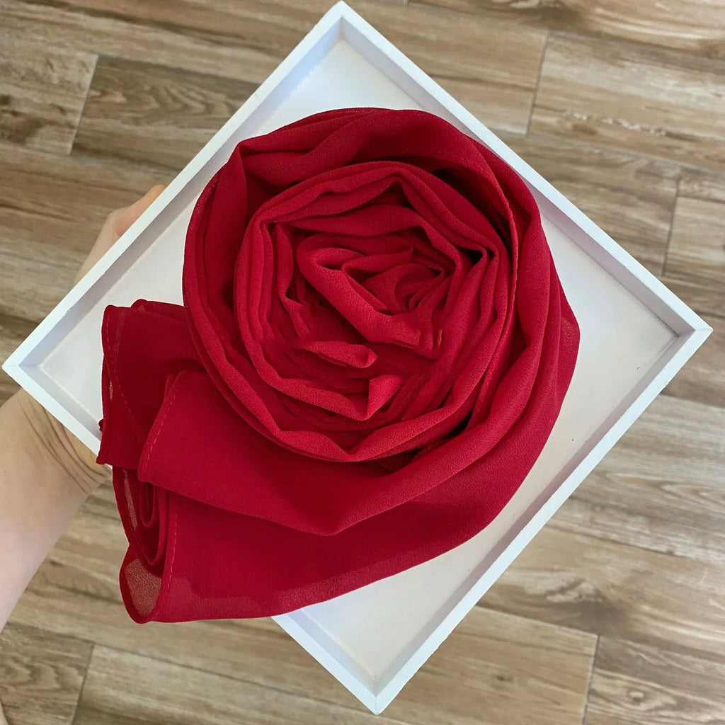 Women's Hijab Solid Pearl Chiffon Scarf - DanaFashionstore