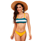 Women's Striped Suspender Triangle Bikini Swimsuit - DanaFashionstore