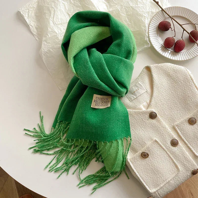 Double-sided Artificial Cashmere Scarf Women's Winter Warm Couple - DanaFashionstore
