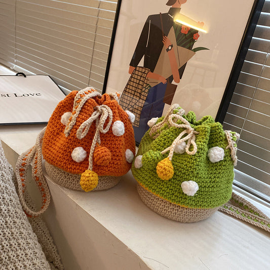 Handmade Wool Woven Mushroom Bag - Dana Fashion