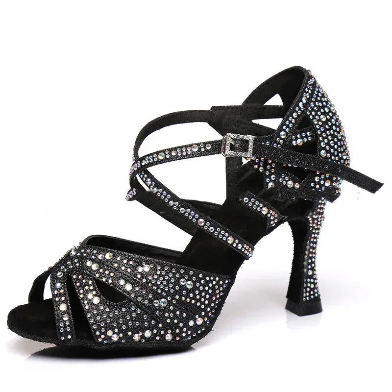 Silver high-heeled Latin dance shoes - DanaFashionstore