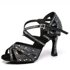 Silver high-heeled Latin dance shoes - DanaFashionstore
