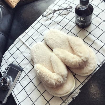 Winter fashion women's home fur slippers