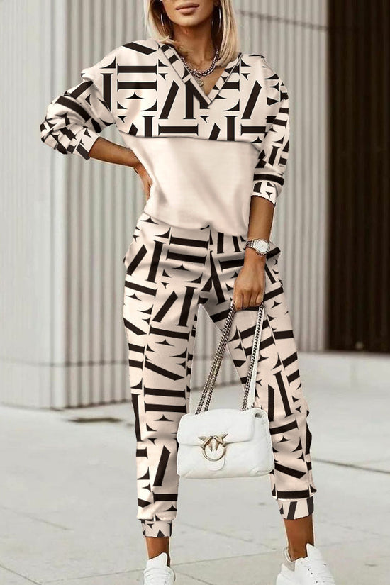 Women's Printed Long Sleeve Street Slim Fit Fashion Casual Suit