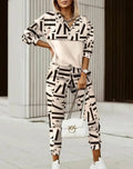 Women's Printed Long Sleeve Street Slim Fit Fashion Casual Suit - DanaFashionstore