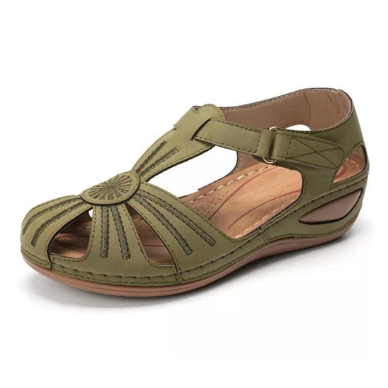 Women's line anti-slip lightweight round toe wedge sandals