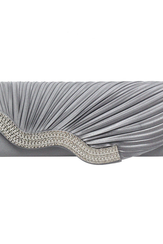 Rhinestone pleated clutch - Dana Fashion