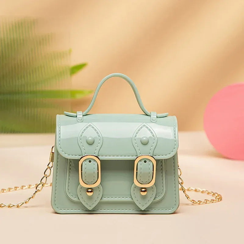Children's Jelly Bag Rhombic Chain Pearl Handbag - DanaFashionstore
