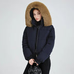 Women's Hooded Fur Collar Cotton Coat 2025 - Designer Padded Jacket - DanaFashionstore