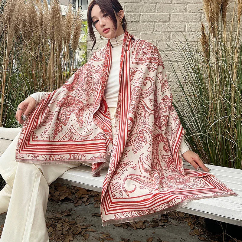 Female Versatile Fashion Thickened Warm Cashmere Scarf - DanaFashionstore