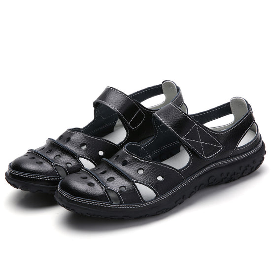 Hollow hole shoes leather mom shoes