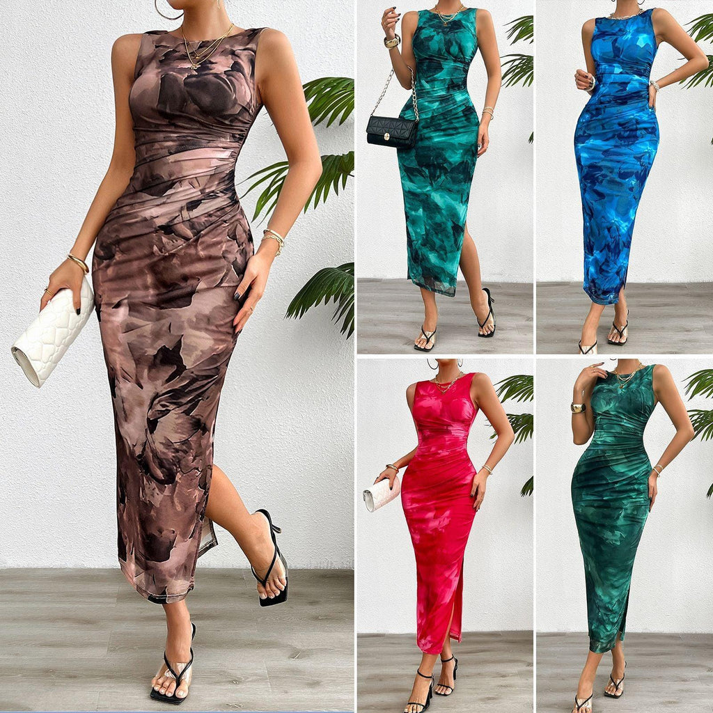 Elegant Slim Sleeveless Mesh Dress Women 2026 - Sheer Party Dress - DanaFashionstore