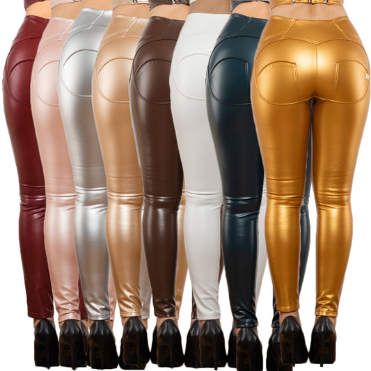 Shascullfites Melody High Waist White Leather Butt Lifting Pants Ladies Thermal Leggings With Zipper - Dana Fashion
