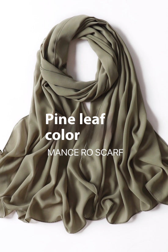 Pure Color Pearl Chiffon Scarf Headcloth Veil Chiffon Scarf