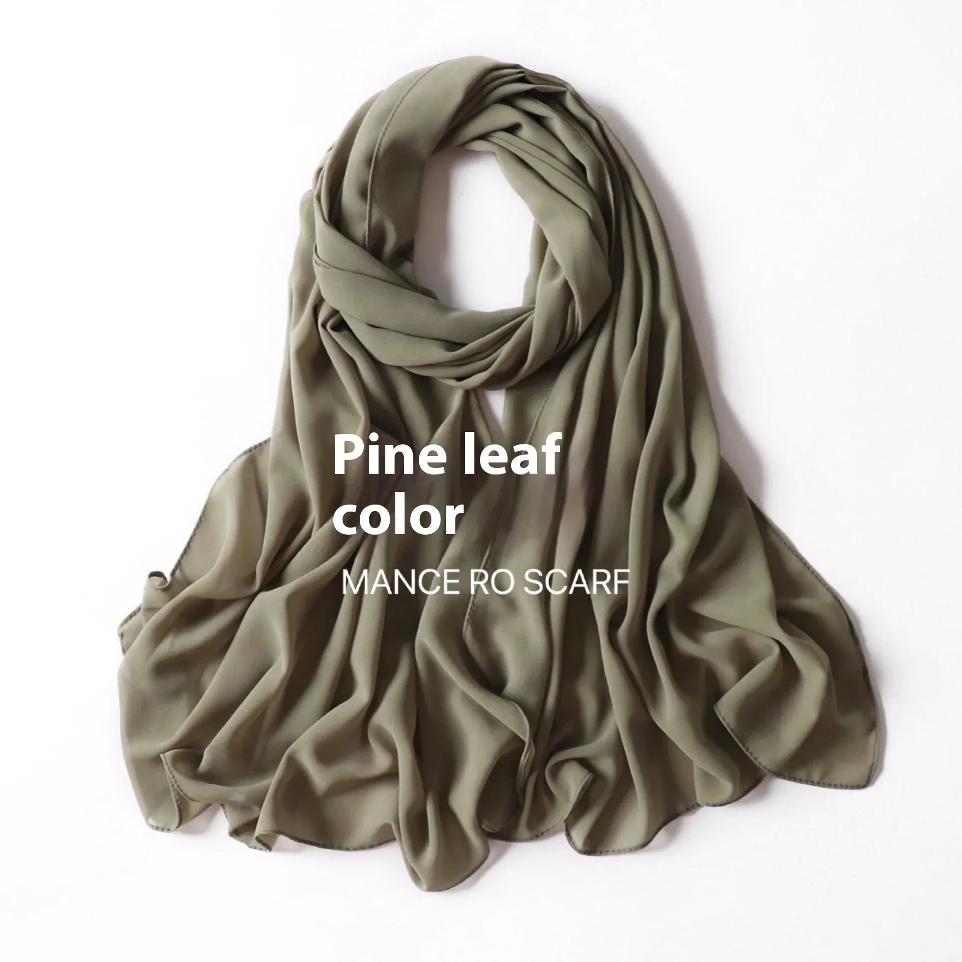 Pure Color Pearl Chiffon Scarf Headcloth Veil Chiffon Scarf - DanaFashionstore