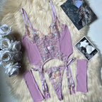 Three-point European And American Style Underwear Mesh Embroidery See-through Suit - DanaFashionstore