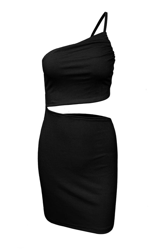 Design Sense Niche Shoulder Drawstring Dress Women