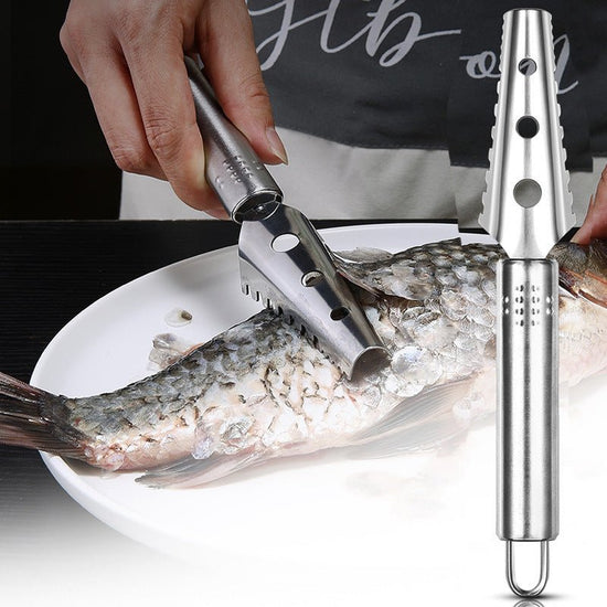 430 Stainless Steel Scale Removing Artifact Fish Killing Tool Kitchen Gadgets $9.50 Dana Fashion style: Flat clip Dana's Kitchen Product category: kitchen gadget set Specification: fish scale plane, flat mouth fish bone clip, oblique mouth fish bone clip